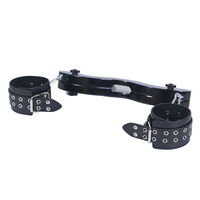 SM Scrotal Restraint Clamp Glossy Black Ankle Cuffs Fetish Sex Toy Punishment Tool Male Sub Kneeling Self-Restraint Gear BDSM