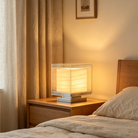 Lampe de table en verre de style nordique WabiSabi, rechargeable, pour salon, chambre à coucher, décoration intérieure, éclairage d'intérieur, bureau, lampe de chevet pour la lecture