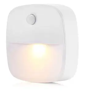Small Plastic Square Shape AA Battery PIR Indoor LED Motion Sensor Wall Night Light for Bedroom indoor lamp