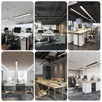 Profilé en aluminium LED pour éclairage de bureau de luxe, émission vers le haut et vers le bas, pour lampe linéaire