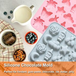 Stampo in Silicone Ecologico a 16 Cavità con Tema Pastorale: Farfalle, Api, Fiori, Luna, Stelle e Nuvole <span class=keywords><strong>per</strong></span> Sapone e Dolci - Product Image 5