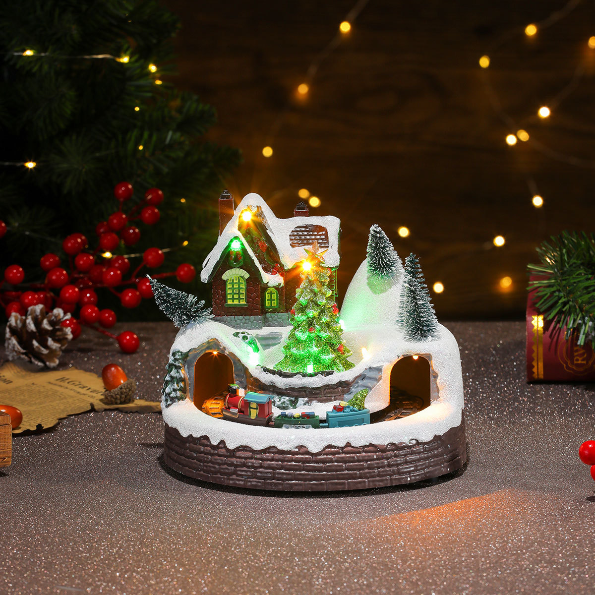 Sapin de Noël à fond rond-19*18*16cm 680g