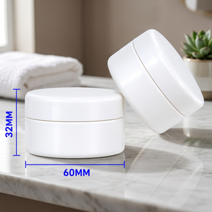 Envase cilíndrico ligero de plástico PP para crema con tapa de rosca para muestras de cosméticos y productos para el cuidado de la piel, 50 ml - Product Image 3