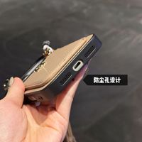 Coque de téléphone compatible avec Apple 17 Air, iPhone 15 Pro Max, texture litchi, porte-cartes + étui pour écouteurs, coque de téléphone 12 tendance pour femmes