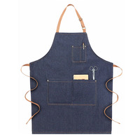 Tablier de Coiffeur en Denim Confortable et Imperméable Grande Taille Professionnel avec Poches pour Homme et Femme
