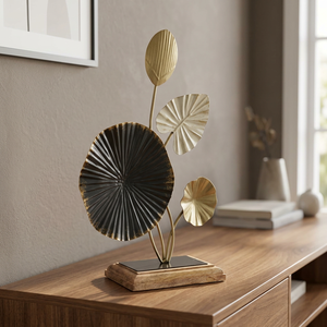 Sculpture de feuille en métal moderne haut de gamme, centre de table décoratif, accent botanique artistique pour la maison, élégant et contemporain - Product Image 6