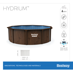 Bestway 561CS Hydrium-piscina portátil <span class=keywords><strong>de</strong></span> acero para exteriores, piscina familiar sin fin, precio al por mayor, pintura <span class=keywords><strong>de</strong></span> madera - Product Image 2