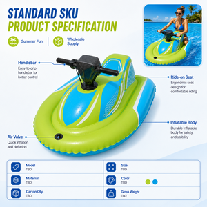 <span class=keywords><strong>Jet</strong></span> <span class=keywords><strong>ski</strong></span> gonflable personnalisé avec poignée, flotteur aquatique imperméable, bateau à moteur gonflable, radeau flottant pour adultes et enfants, piscine, plage - Product Image 3
