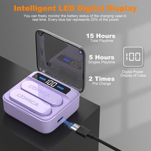 Comica <span class=keywords><strong>Vimo</strong></span> S 2,4G Micrófono Lavalier inalámbrico Estuche de carga MFi Accesorios con licencia C para iPhone Android Micrófono de entrevista de metal - Product Image 4