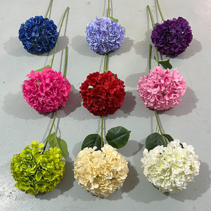 Single <b>Hydrangea</b> <b>Artificial</b> Flower Silk Flower Wedding Decoration Floor Arrangement Injection Molding China Origin - Product Image 1