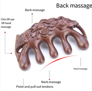 Pettine per Massaggio Gua Sha in Legno di Sandalo con Denti in Legno per Massaggio di Spalle e Collo, Uso Domestico - Product Image 4