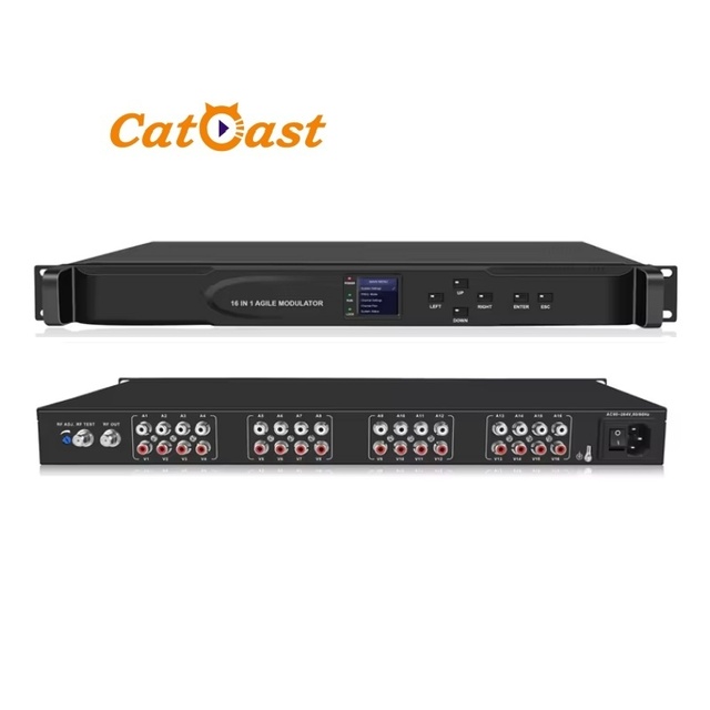 16 in 1 Analog Modulator 16 Analog Video and Audio signal to RF Agile Modulator