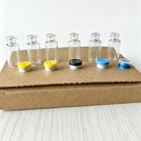 Precio de Fábrica, Frascos de Vidrio para Infusión de Cuidado de la Piel de Guangdong, 3ml/5ml/10ml, Cilíndricos, con Tapón de Goma y Tapa de Rosca de Plástico (Etiquetas Incluidas)
