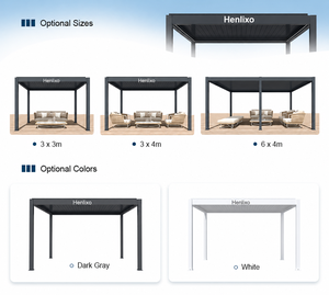Pergola à lames orientables en aluminium, conforme aux exigences HOA, prête à l'emploi, taille personnalisée, étanche, résistante au vent et à la neige, avec éclairage LED pour jardin - Product Image 4