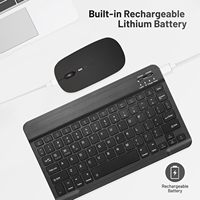 Set Keyboard Mouse Nirkabel Mini Tipis Isi Ulang USB BT Putih Tahan Air 1200 DPI untuk Tablet Ponsel Laptop