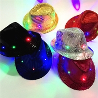 Chengfei Custom Hip-hop Club Party Festival cappelli con luci a Led rosa luce cappello da Cowboy
