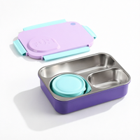 Kinder-Bento-Lunchbox aus Edelstahl 304 mit Fächern, Auslaufsicher für Schule, Studenten, Outdoor-Camping, Lebensmittelbehälter