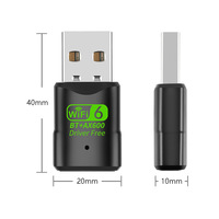 Adaptador USB WiFi6 2 en 1 AX600, Tarjeta de Red Inalámbrica de Doble Banda sin Controladores, Receptor y Transmisor WiFi