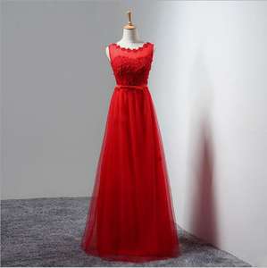 Abiti da Damigella Lunghi <span class=keywords><strong>a</strong></span> Linea <span class=keywords><strong>A</strong></span> con <span class=keywords><strong>Fiori</strong></span> 3D Illusione Collo in 8 Colori Diversi, Taglie Forti Disponibili - Product Image 3