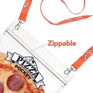 Custom Portable Pizza Bag Great Gag Gift Stocking PVC Zipper Bag Transparent Bag For Pizza
