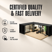 Maisonnette modulaire isolée haut de gamme, structure en acier, maison préfabriquée en conteneur, espace de vie résidentiel portable