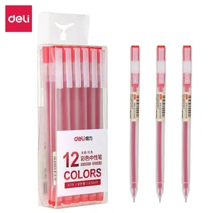 Juego de 12 Bolígrafos Kawaii Azules, Negros y Rojos de 0.5 mm, Bolígrafo de Gel DELI para Diario - Product Image 5