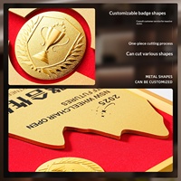 Médaille carrée en métal personnalisée, plaque d'honneur créative, récompense pour réunion annuelle d'entreprise, production imprimée en couleur commémorative