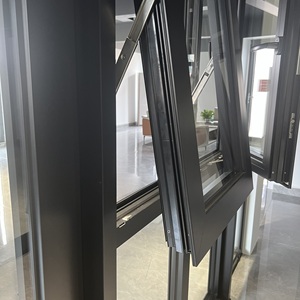 As2047 מודרני קבוע חלונות אלומיניום מזוגג כפול עץ חושפת שרשרת מגלגל windows - Product Image 3