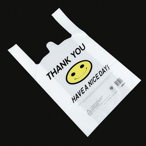 HDPE/LDPE Fabricante Gracias Bolsas Bolsa de compras de plástico personalizada Camiseta Bolsas de plástico con logotipos - Product Image 3