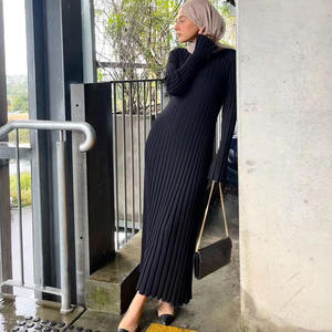 Fabriqué en Chine longue <span class=keywords><strong>robe</strong></span> <span class=keywords><strong>pull</strong></span> blanc à manches longues <span class=keywords><strong>robe</strong></span> d'hiver 2024 <span class=keywords><strong>noir</strong></span> femme robes d'hiver - Product Image 1