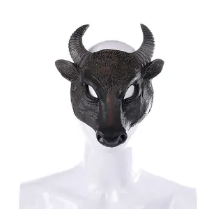 Popolare Halloween Easter Carnival Party Half Face PU Foam 3D realistico Animal Buffalo Bull Head Mask