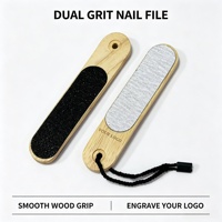 Kit de lime à ongles d'escalade OEM avec logo personnalisé, bandes abrasives double face remplaçables, lime à ongles à manche en bois