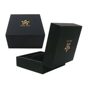 Manufacturer OEM packaging single watch gift storage box black rubber paint MDF wooden watch box & case cajas para reloj