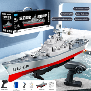 Modellino di Barca Veloce Telecomandata 1/390 2.4G, Incrociatore da Battaglia con Sensore di Movimento, Regalo per Ragazzi, Batterie Incluse - Product Image 5