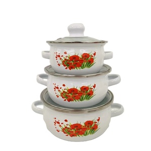 BOYANG-<span class=keywords><strong>Mini</strong></span> <span class=keywords><strong>olla</strong></span> de esmalte de orquídeas con tapa de vidrio, cazuela de <span class=keywords><strong>hierro</strong></span> <span class=keywords><strong>fundido</strong></span> de fresa, 3 unidades - Product Image 1