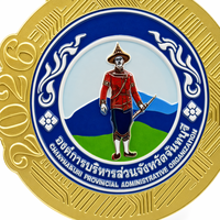 Medalla de Maratón Personalizada de Tailandia, Chapada en Oro, Aleación de Zinc, Cultura del Sudeste Asiático, Premio para Corredores, Idioma Tailandés
