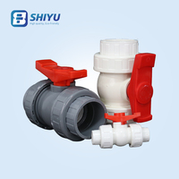 Vanne à boisseau sphérique en PVC à double union, type douille, 20 25 32 40 50 63 mm, certifiée OEM ISO9001, pour alimentation en eau et irrigation