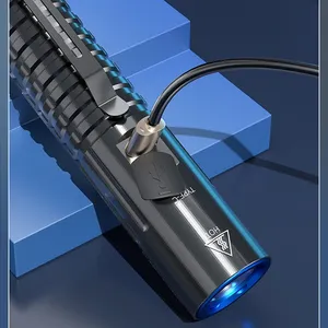 Linterna LED EDC Recargable con Batería de 5000mAh 21700, Carga USB Tipo-C, Base Magnética y Luz Lateral COB - Product Image 3