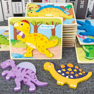 Tablero de rompecabezas de dinosaurio 3D personalizado, forma de dibujos animados, educación, aprendizaje Montessori, rompecabezas pegado, juguetes para niños y niñas - Product Image 2