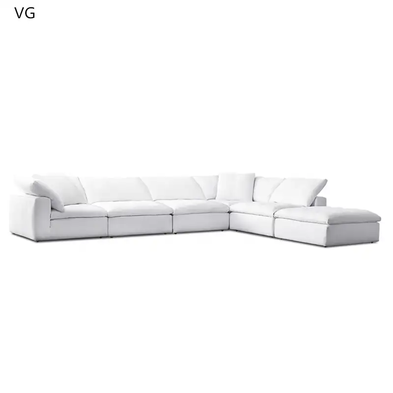 Salotto in stile moderno mobili divano in tessuto set divano nuvola divano componibile modulare bianco grande angolo gruppo
