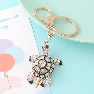 Gantungan kunci kura-kura Vintage mewah gantungan kunci Aloi berlian imitasi berkilau kristal lucu hewan laut modis Vintage - Product Image 6