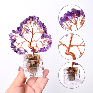 Promotion : Arbre de la Fortune en Pierres de Guérison Cristallines, Arbre à Monnaie en Copeaux de Quartz Naturel, Bonsaï en Verre, Arbre Feng Shui - Product Image 4