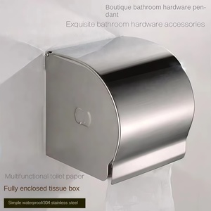 Porte-papier toilette et support de téléphone portable en acier inoxydable de luxe léger avec miroir, double support de papier toilette suspendu pour usage hôtelier - Product Image 2