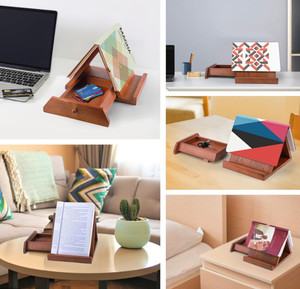 Soporte de madera para libros, marcapáginas triangular para soporte de página, marcapáginas triangular para soporte de página, soporte de Libro Abierto de madera - Product Image 2
