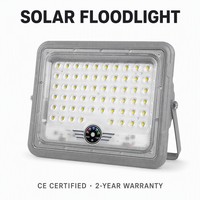 Projecteur solaire LED COB IP65 étanche avec télécommande, minuterie, allumage automatique du crépuscule au lever du soleil, lampe de sécurité pour jardin