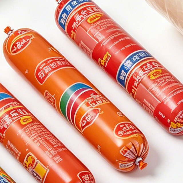 Sausage Casing Edible Bag Plastic Cover Sausage Sheet Roll Packaging Film Cellulose Sausage Casing Color Red Roll Film