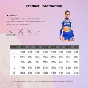<b>Women</b> Two Pieces Cheerleading Uniform Crop Tops With <b>Skirt</b> Set Dancewear Dance Costume Modern Dance Party Stage Performance Bar - Product Image 6