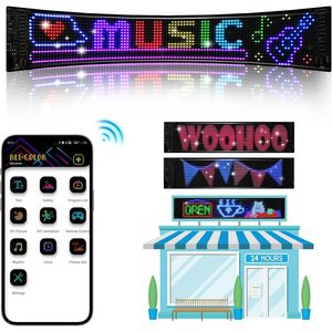 Écran LED flexible souple couleur pleine, programmable, avec texte défilant et contrôle par application, panneau adhésif pour vitrine. - Product Image 2