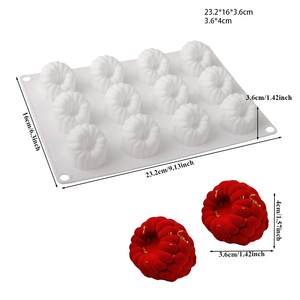 Moule en silicone 3D à 6 cavités pour mousse de framboise, gâteau au chocolat, pâtisserie, fraise, dessert français pour boulangerie - Product Image 3