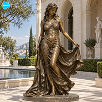 Sculpture élégante de dame en bronze, moulage à la cire perdue, statue personnalisée de figure féminine, décoration extérieure durable pour hôtel, villa, jardin, place publique
